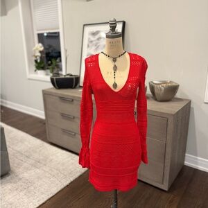 Alexis Vibrant Red Long Sleeve Dress